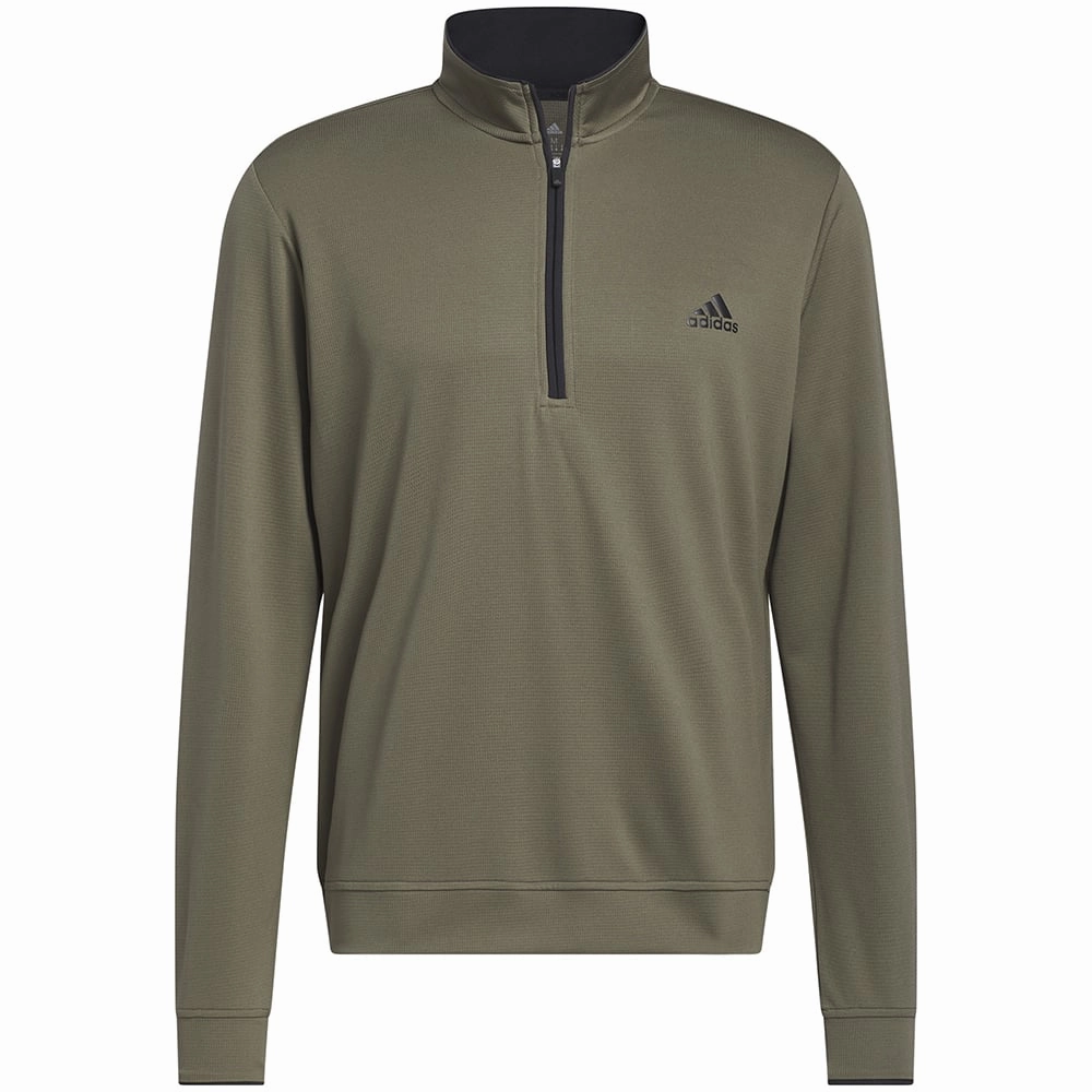 adidas Lightweight 1/4 Zip Pullover - Olive Strata Casual Essentials