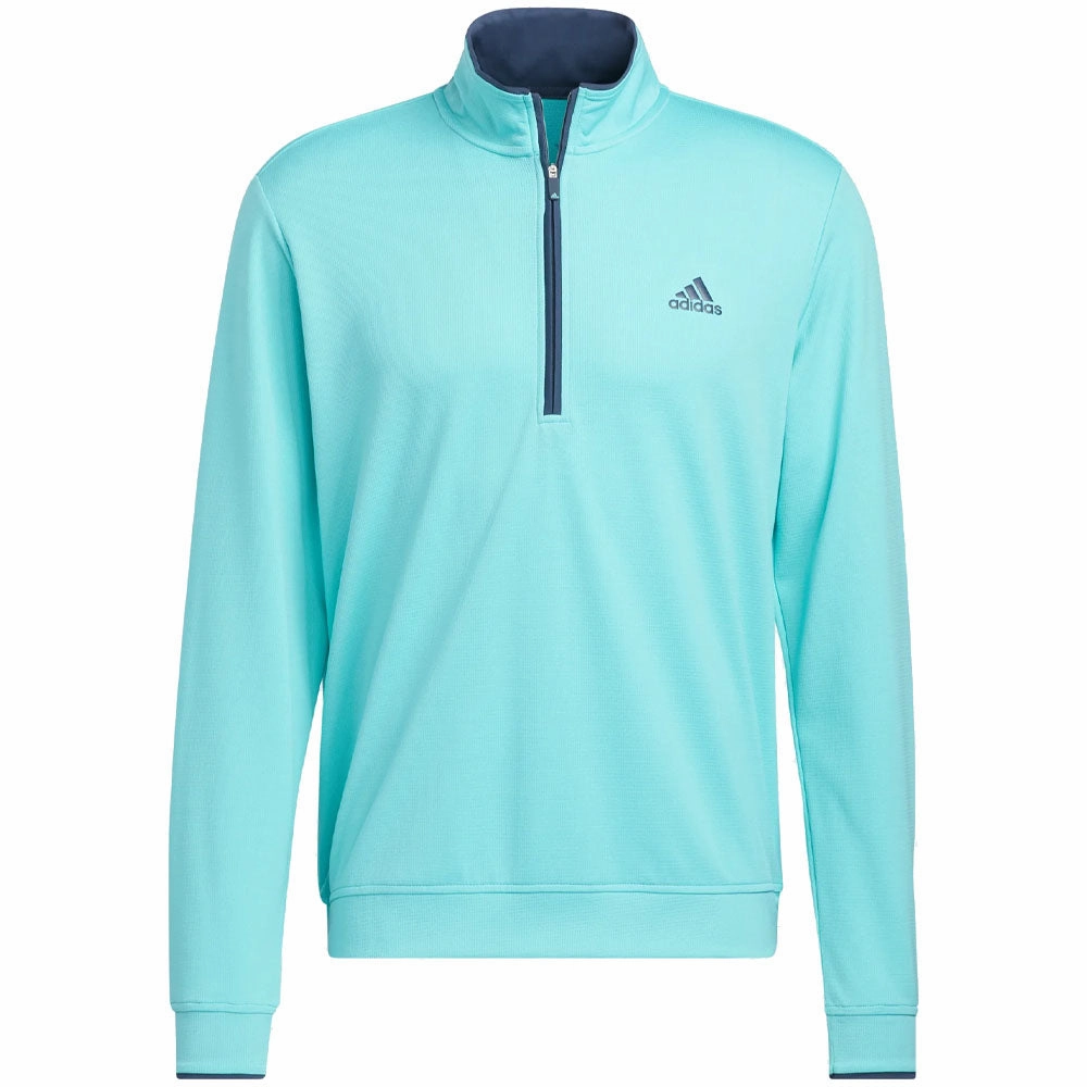 adidas Lightweight 1/4 Zip Pullover - Semi Mint Rush/Crew Navy Office Wear product semi formal appeal