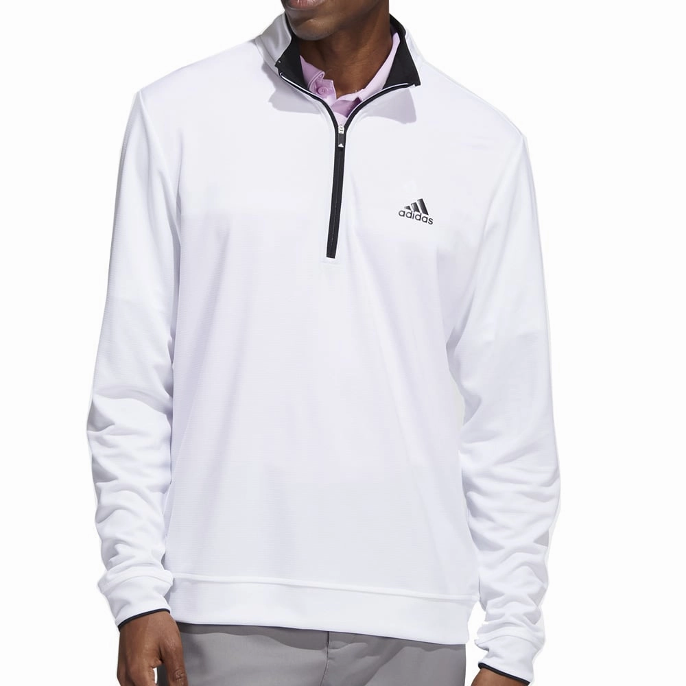 adidas Lightweight 1/4 Zip Pullover - White product mass produced efficiency