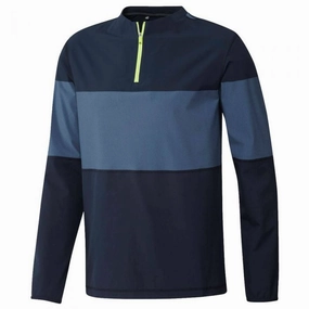 scarf accents chain accents adidas Lightweight Hi-Stretch Layering Sweatshirt - Collegiate Navy/Trace Royal