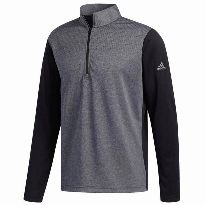 adidas Lightweight UPF Layering Pullover - Black Heather/Black Fat