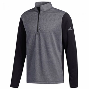 adidas Lightweight UPF Layering Pullover - Black Heather/Black Fat