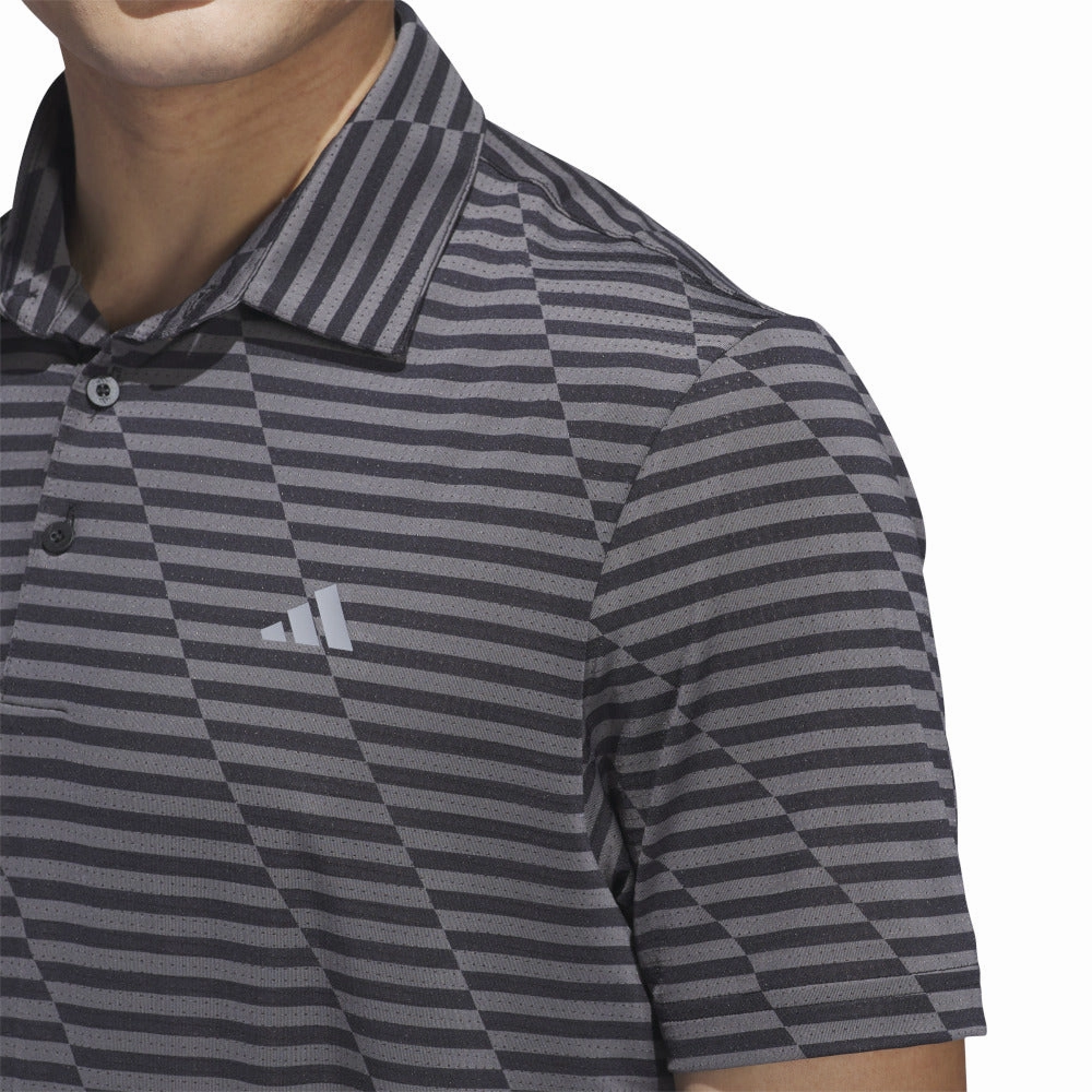 Cozy Layer ReinforcedHems adidas Mesh Print Polo Shirt - Black/Grey Five