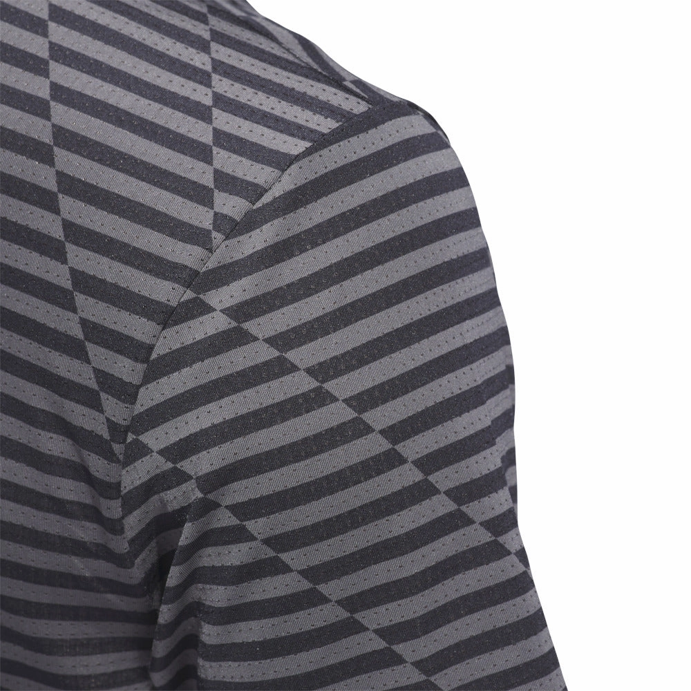 adidas Mesh Print Polo Shirt - Black/Grey Five OekoTexCertified Quick Comfort