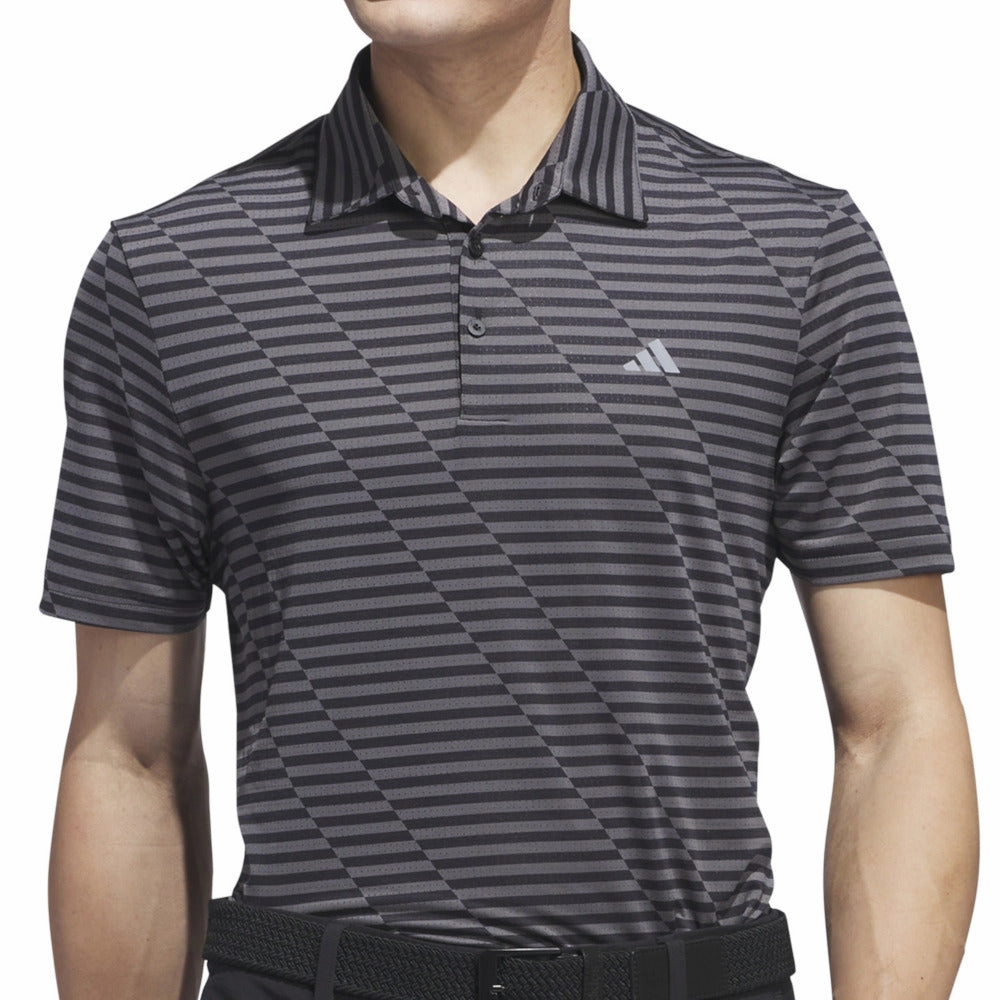 Customer Favorite AntiStatic Properties adidas Mesh Print Polo Shirt - Black/Grey Five