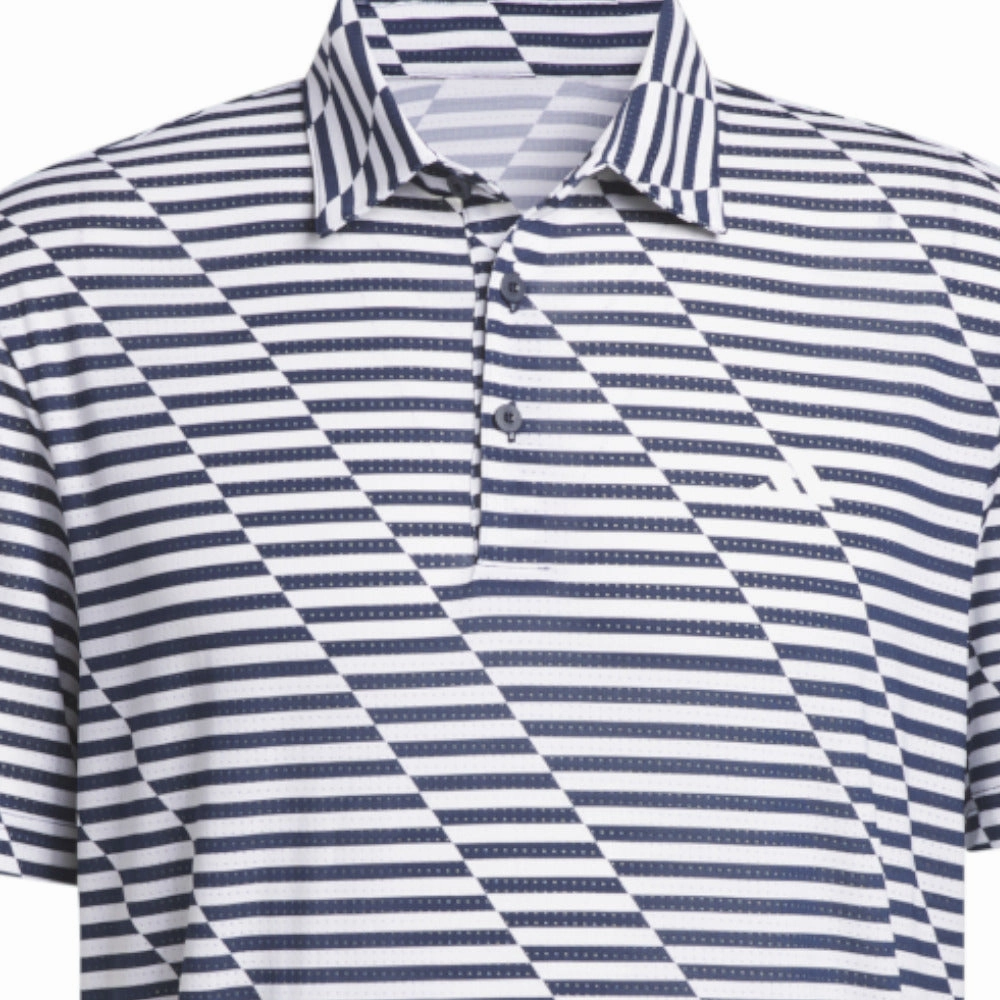 adidas Mesh Print Polo Shirt - Collegiate Navy/White perfect for all-day wear