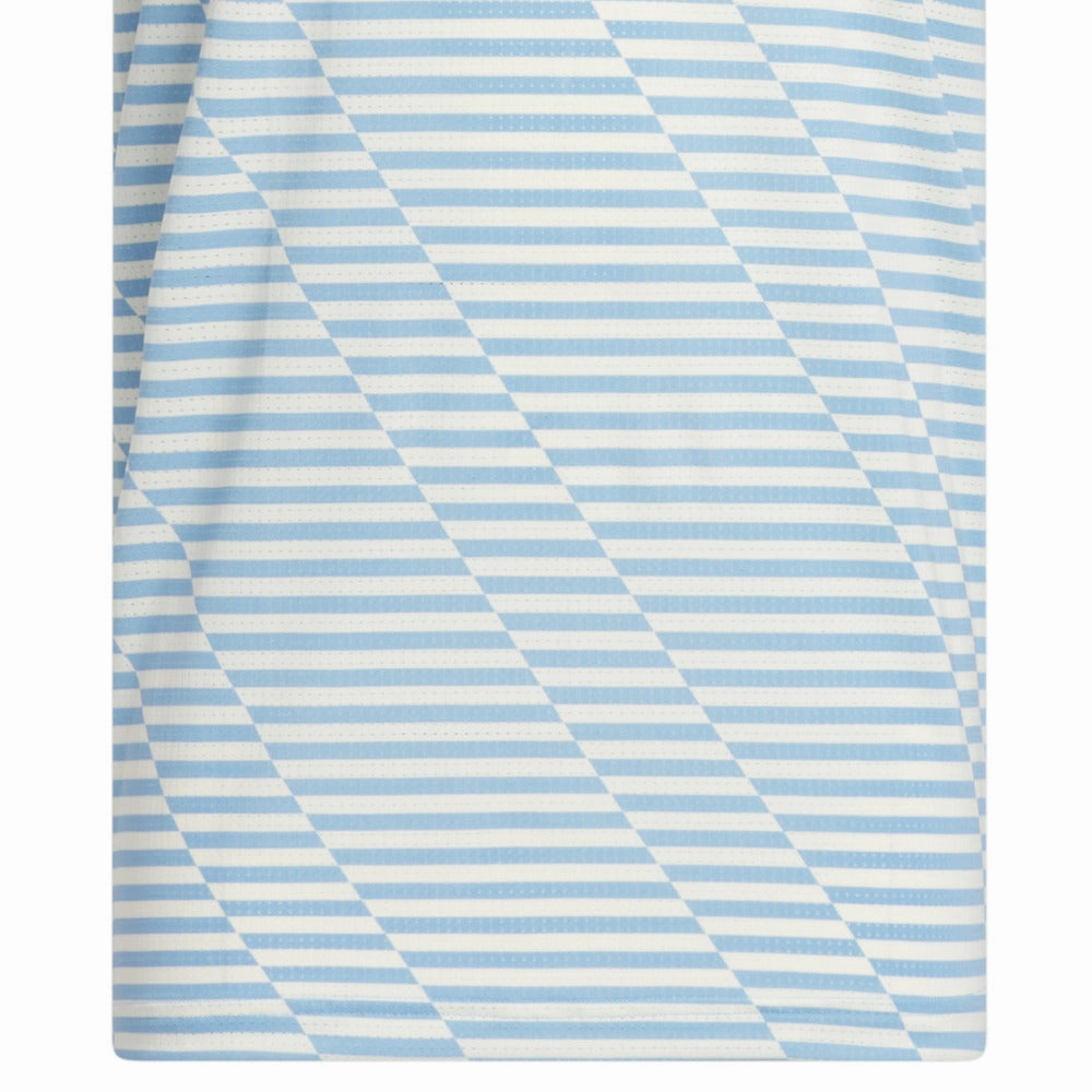 Non Fading Material LayeredSleeveConstruction adidas Mesh Print Polo Shirt - Semi Blue Burst/Ivory