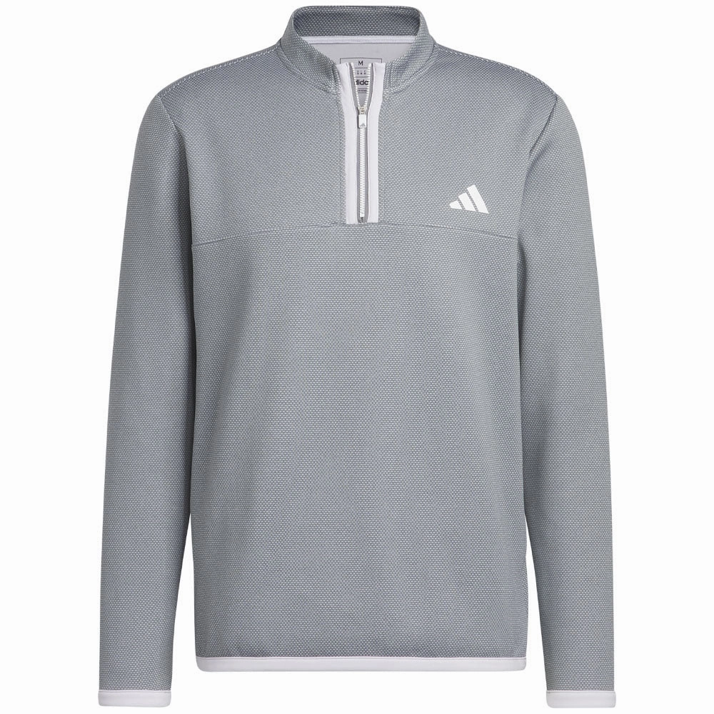 Fat Travel Outfit adidas Microdot 1/4 Zip Pullover  - White/Grey Three