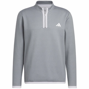 Fat Travel Outfit adidas Microdot 1/4 Zip Pullover  - White/Grey Three