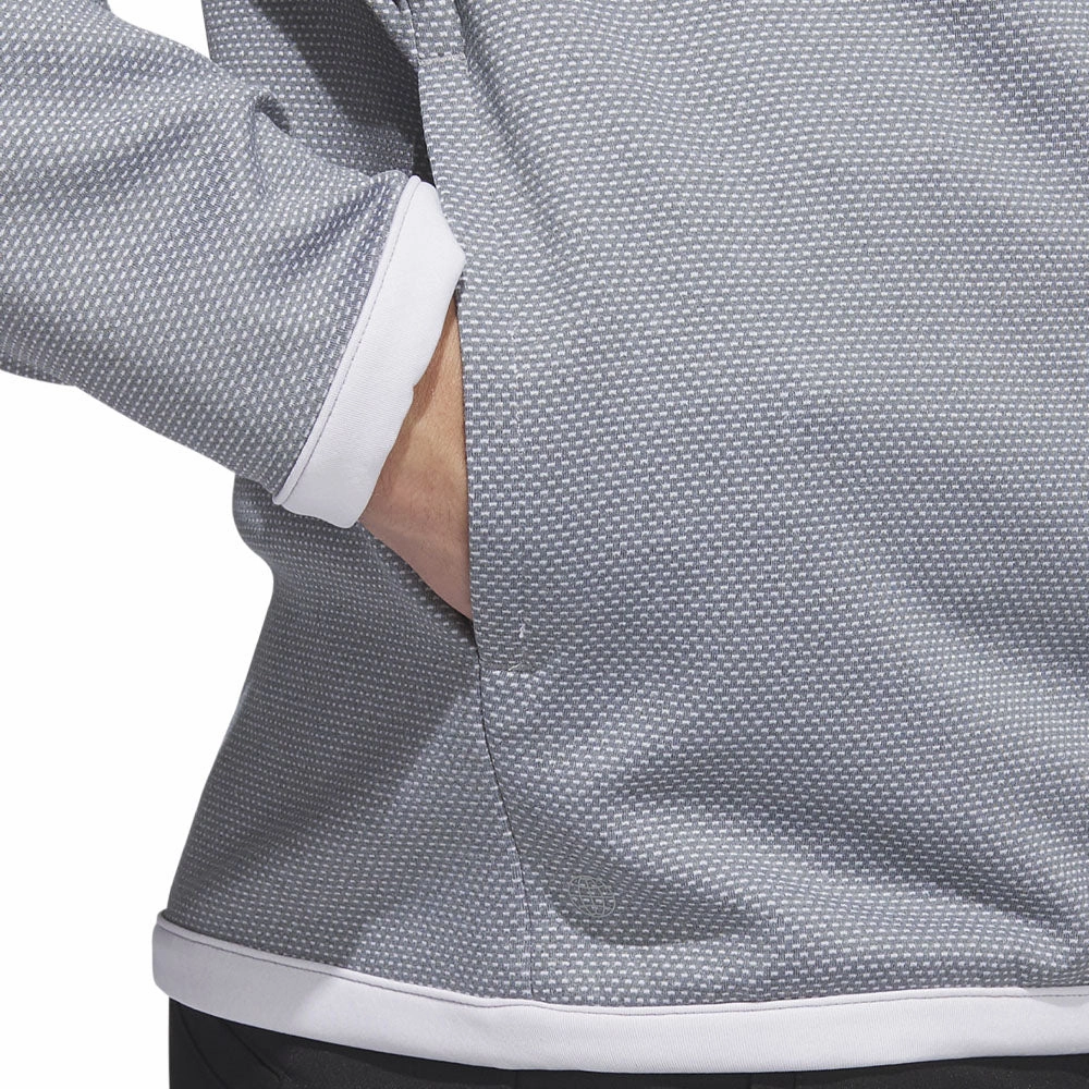 adidas Microdot 1/4 Zip Pullover  - White/Grey Three product office appropriate professionalism