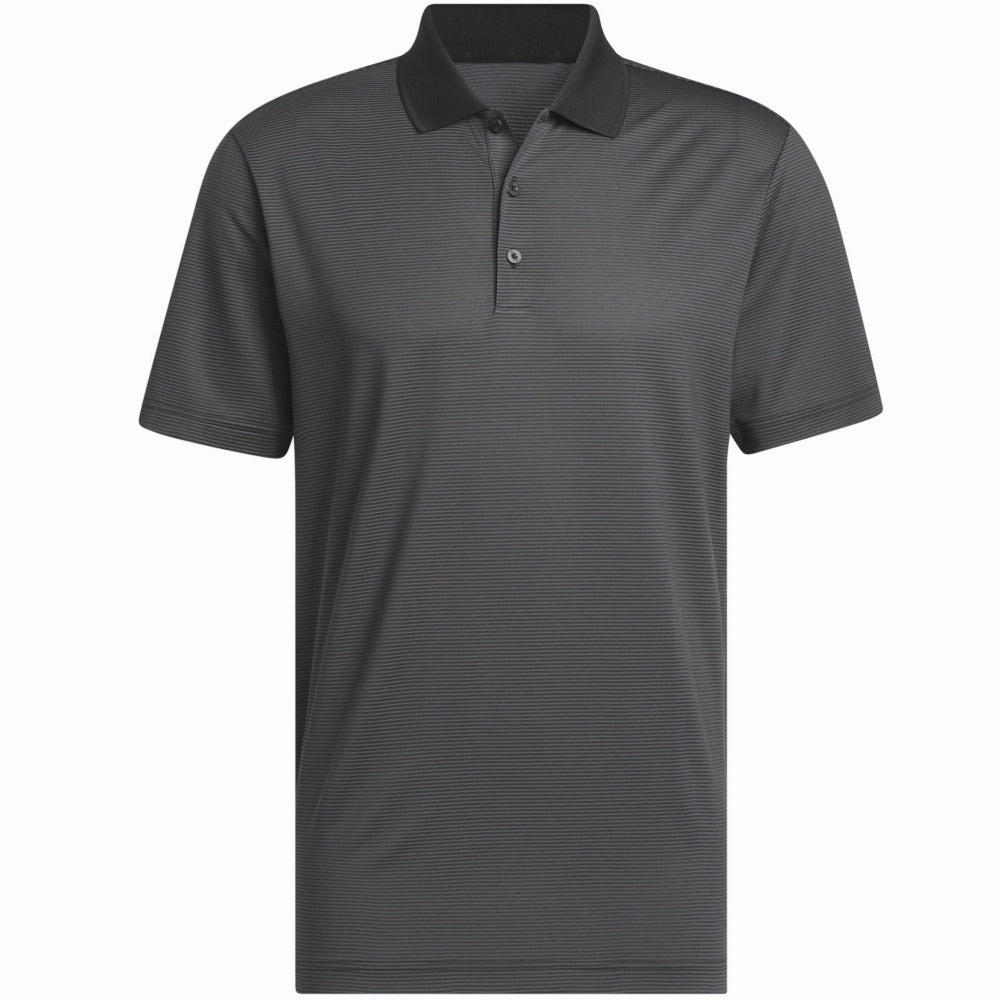 SustainableManufacturing Slim Silhouette adidas Ottoman Polo Shirt - Black/Grey Six