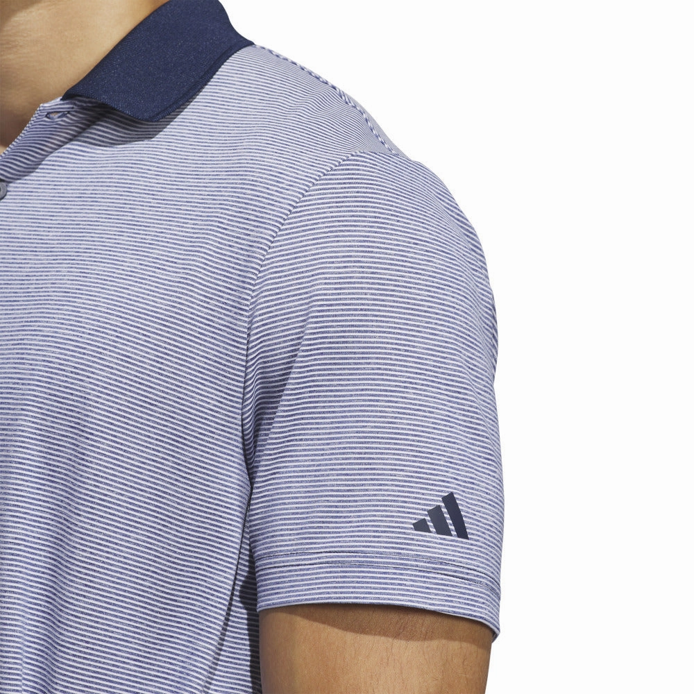 No Fade Technology Relaxed Comfort Wear adidas Ottoman Polo Shirt - White/Collegiate Navy