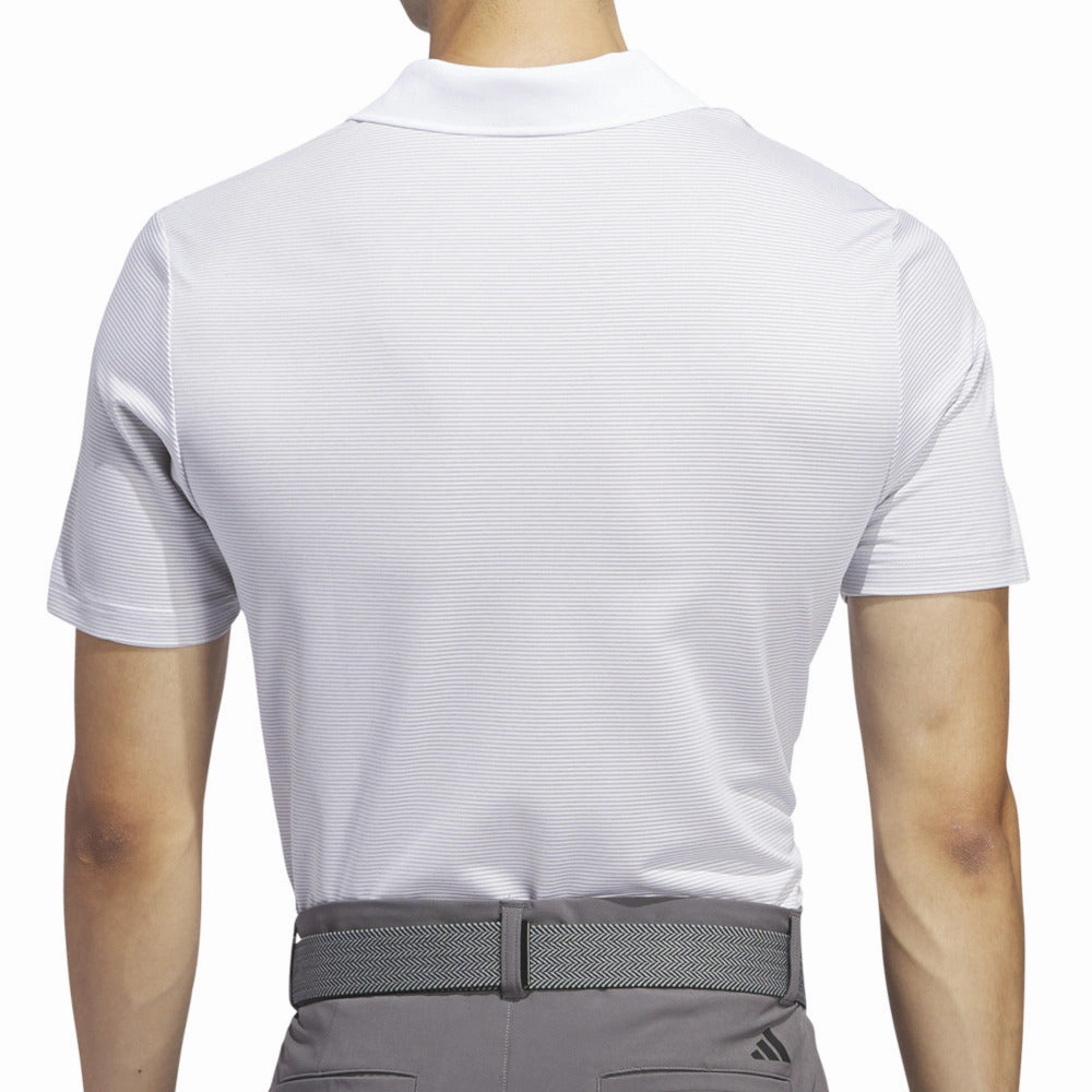 Modern Comfort Style Moisture Wicking Technology adidas Ottoman Polo Shirt - White/Grey Two