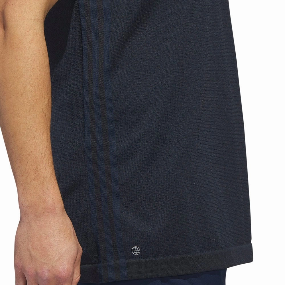 adidas Primeknit Polo Shirt - Black/Collegiate Navy Soft and Lightweight
