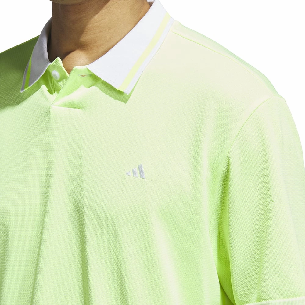 Oversized Silhouette adidas Primeknit Polo Shirt - White/Lucid Lemon