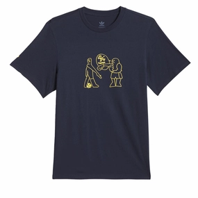yoga clothing Boat Neck Adidas Shmoo G 1 T-Shirt - Legend Ink