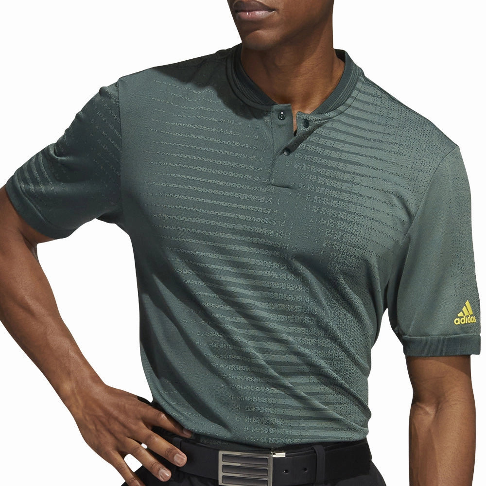 adidas Statement Seamless Polo Shirt - Shadow Green/Traditional Green Weekend Smart Sporty Style Wear