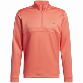 adidas Textured 1/4 Zip Pullover - Preloved Scarlet Performance Ready