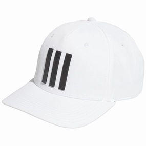 Texture Focus Fedora Style adidas Tour 3 Stripe Cap - White/Black
