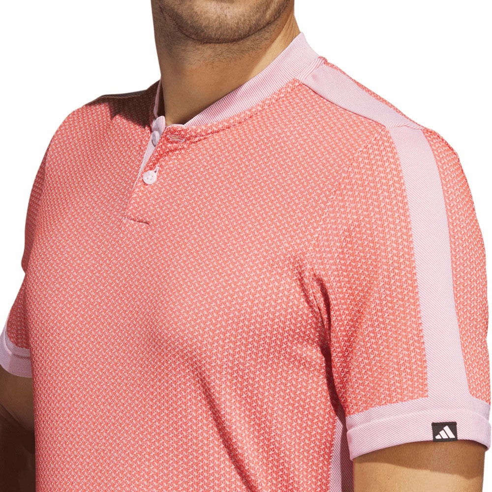 adidas Tour Textured Primeknit Polo Shirt - Preloved Red/White Casual Outfit