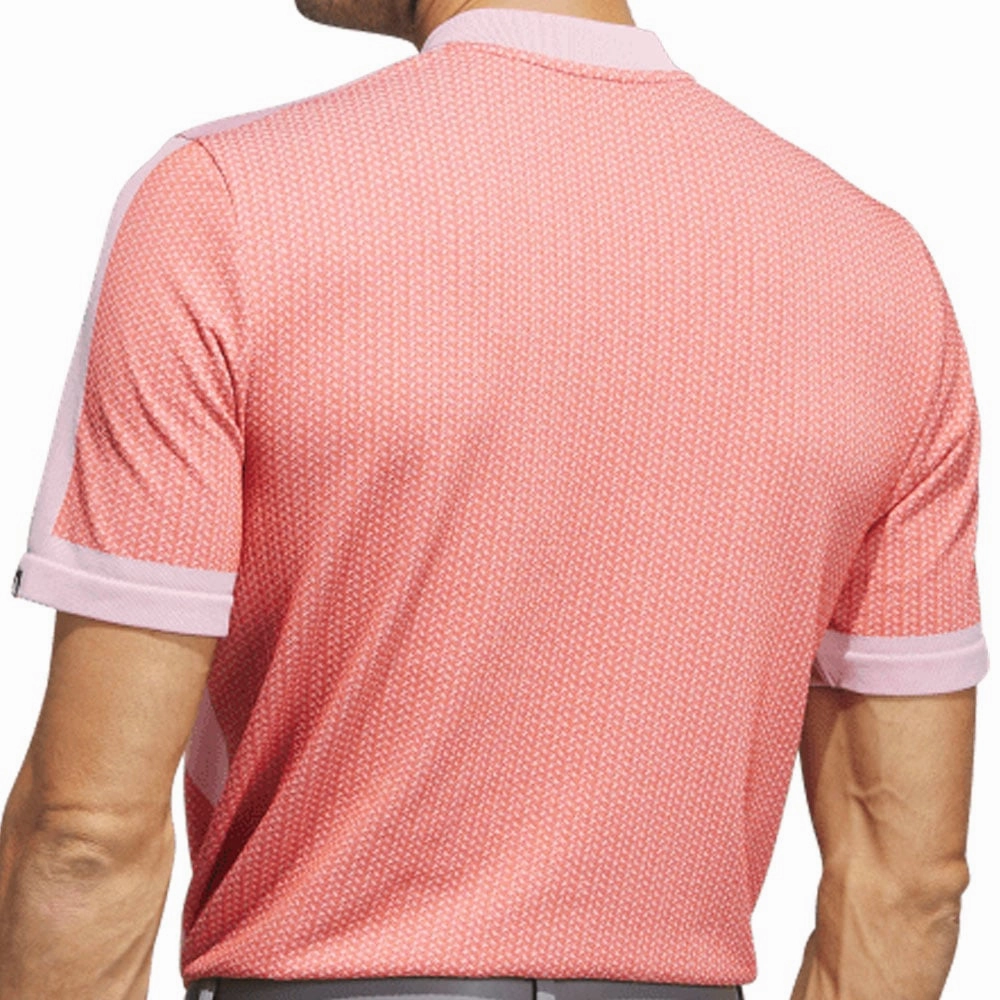 adidas Tour Textured Primeknit Polo Shirt - Preloved Red/White Airflow Ventilation Design