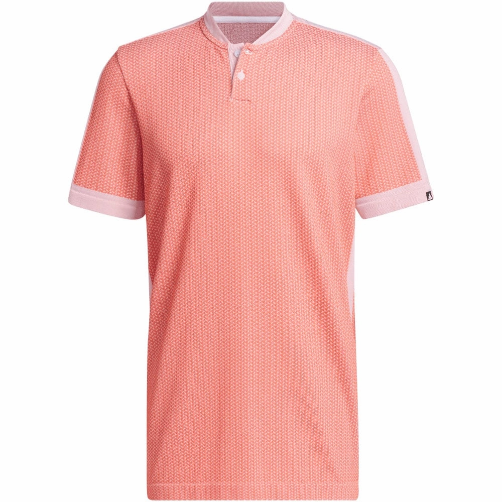 Weekend Style Trend adidas Tour Textured Primeknit Polo Shirt - Preloved Red/White
