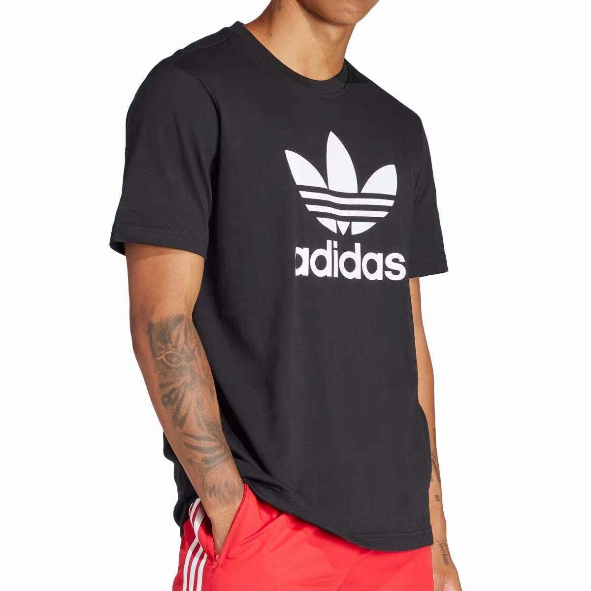 Adidas Trefoil T-Shirt - Black Sporty Style Wear Breathable mesh