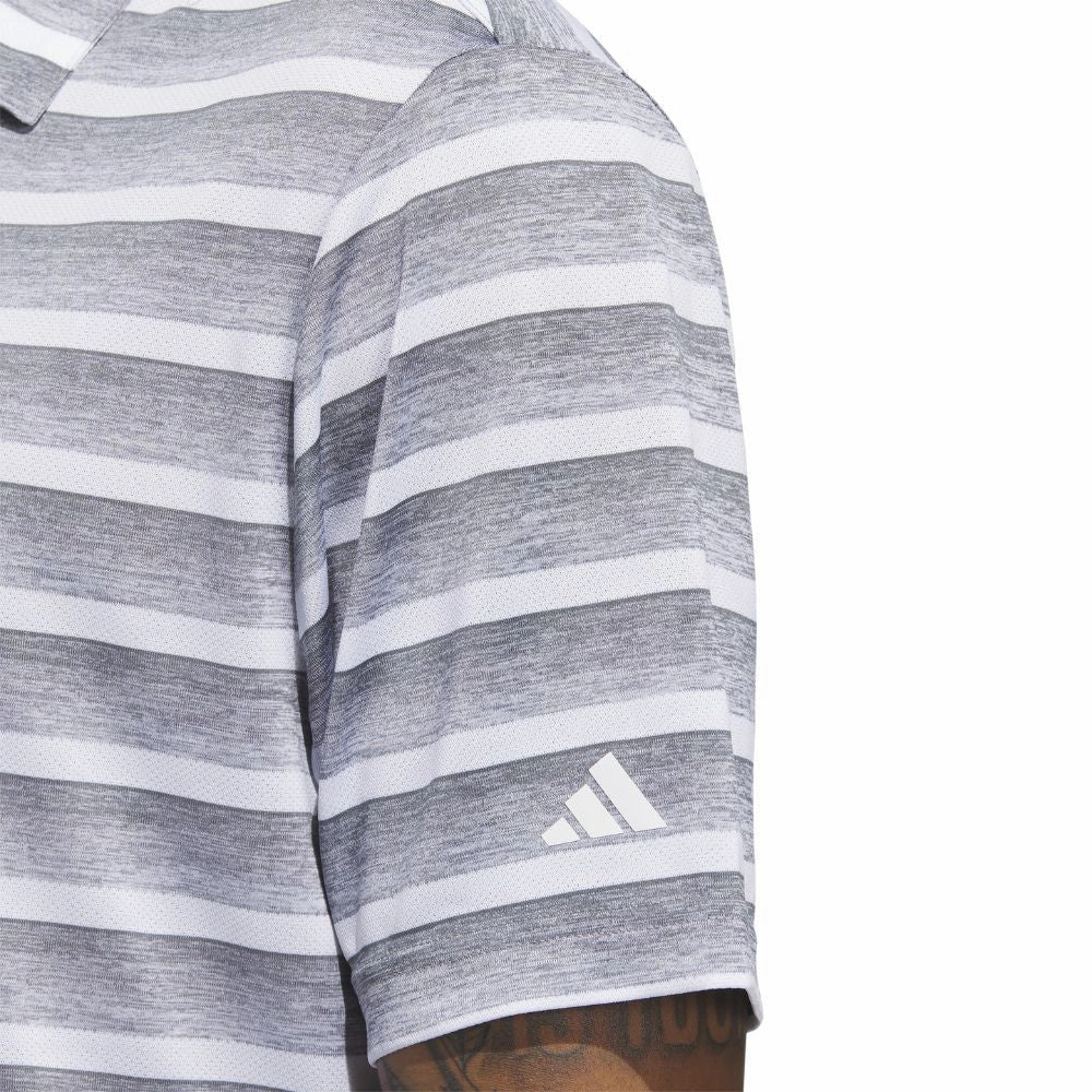 Neutral Color adidas Two-Colour Stripe Polo Shirt - Grey Three/White
