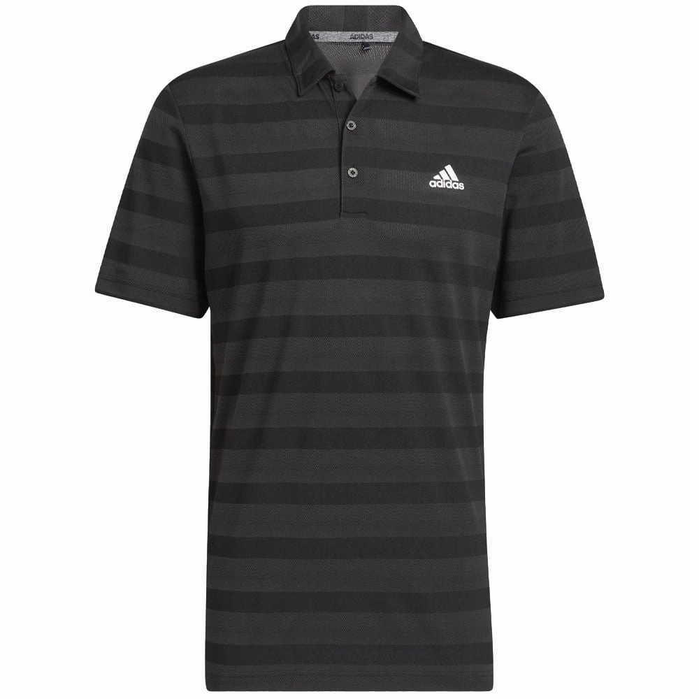 Abrasion Resistant Fabric Holiday Trend adidas Two Colour Stripe Primegreen Polo Shirt - Black/Grey Six