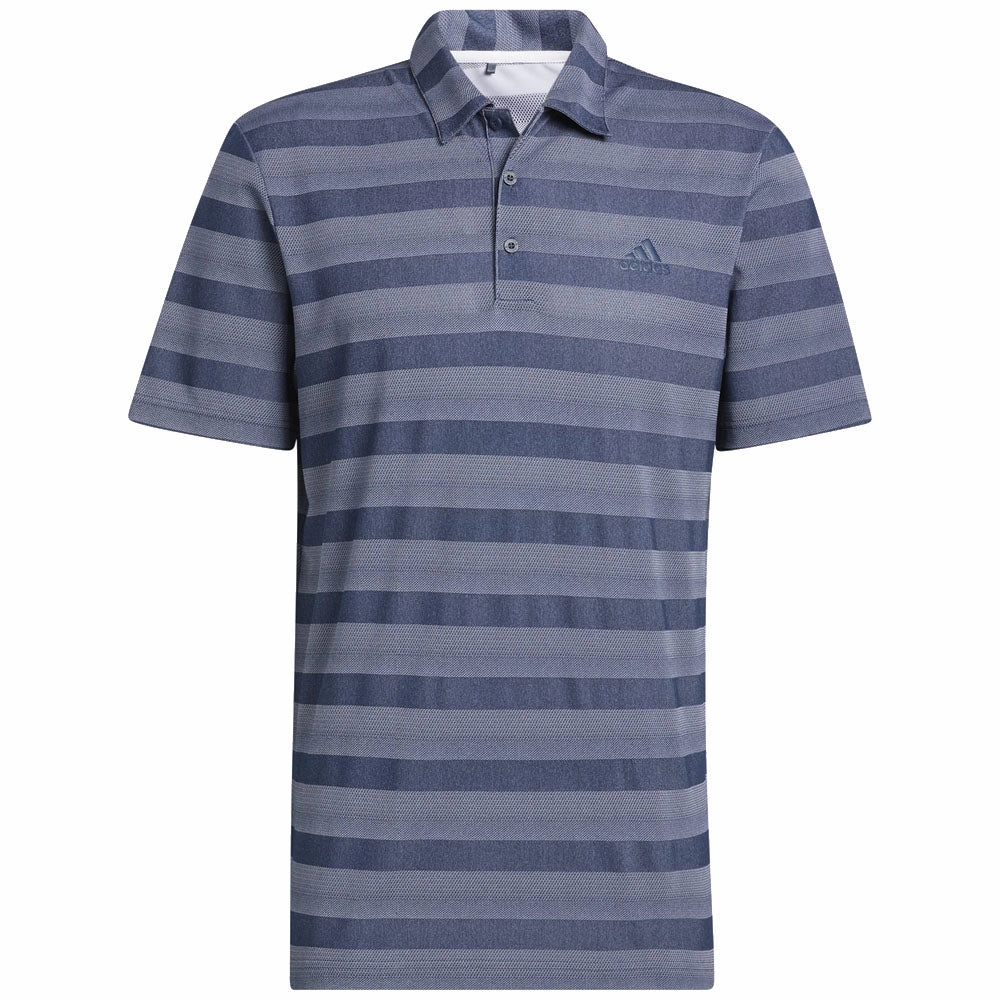 adidas Two Colour Stripe Primegreen Polo Shirt - Crew Navy/White Biodegradable Options Minimal Style Trend