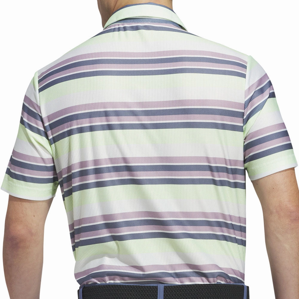 adidas Ult365 Heat.Rdy Stripe Polo Shirt - Green Spark Linen blend