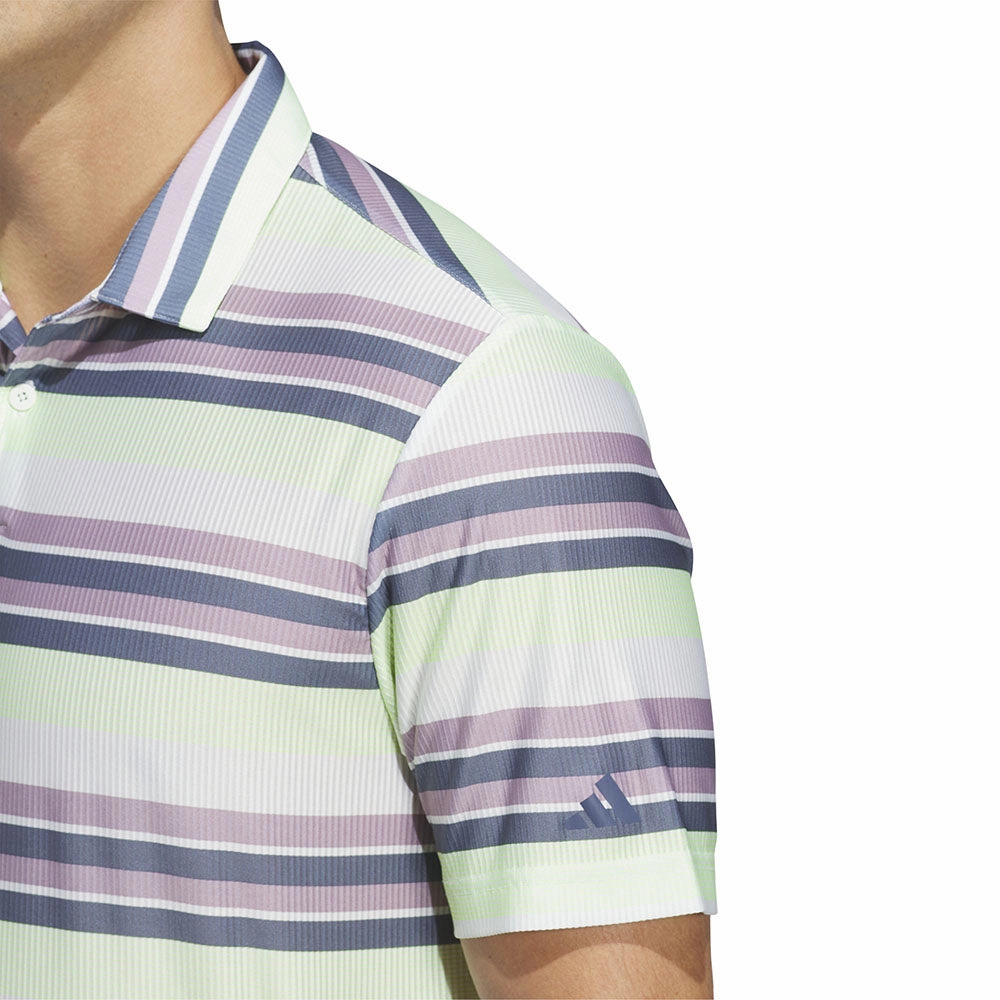 Temperature Control Fabric adidas Ult365 Heat.Rdy Stripe Polo Shirt - Green Spark