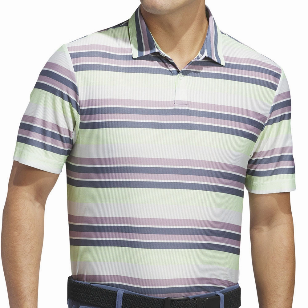 adidas Ult365 Heat.Rdy Stripe Polo Shirt - Green Spark Premium Cotton Blend kids'