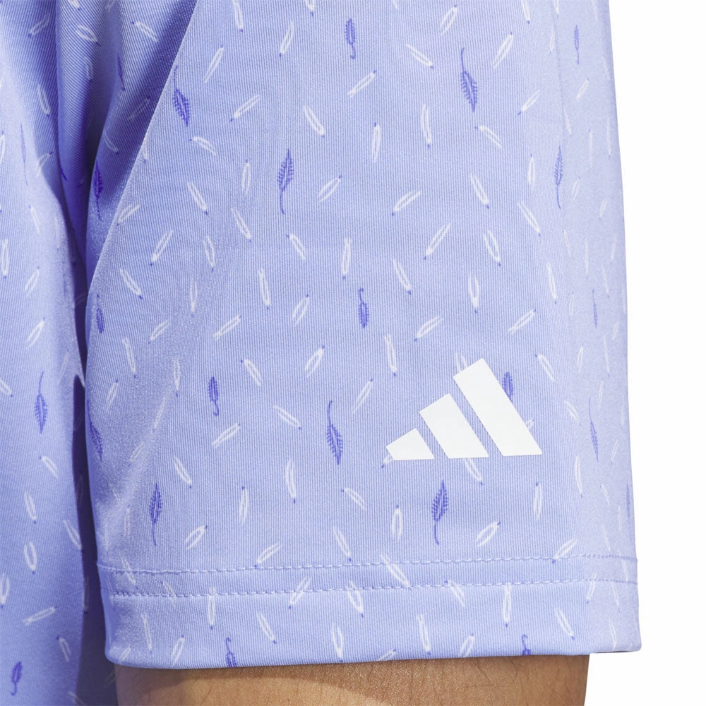 adidas Ultimate365 Allover Print Polo Shirt - Blue Spark Outdoor Essentials Breathable Mesh Panels