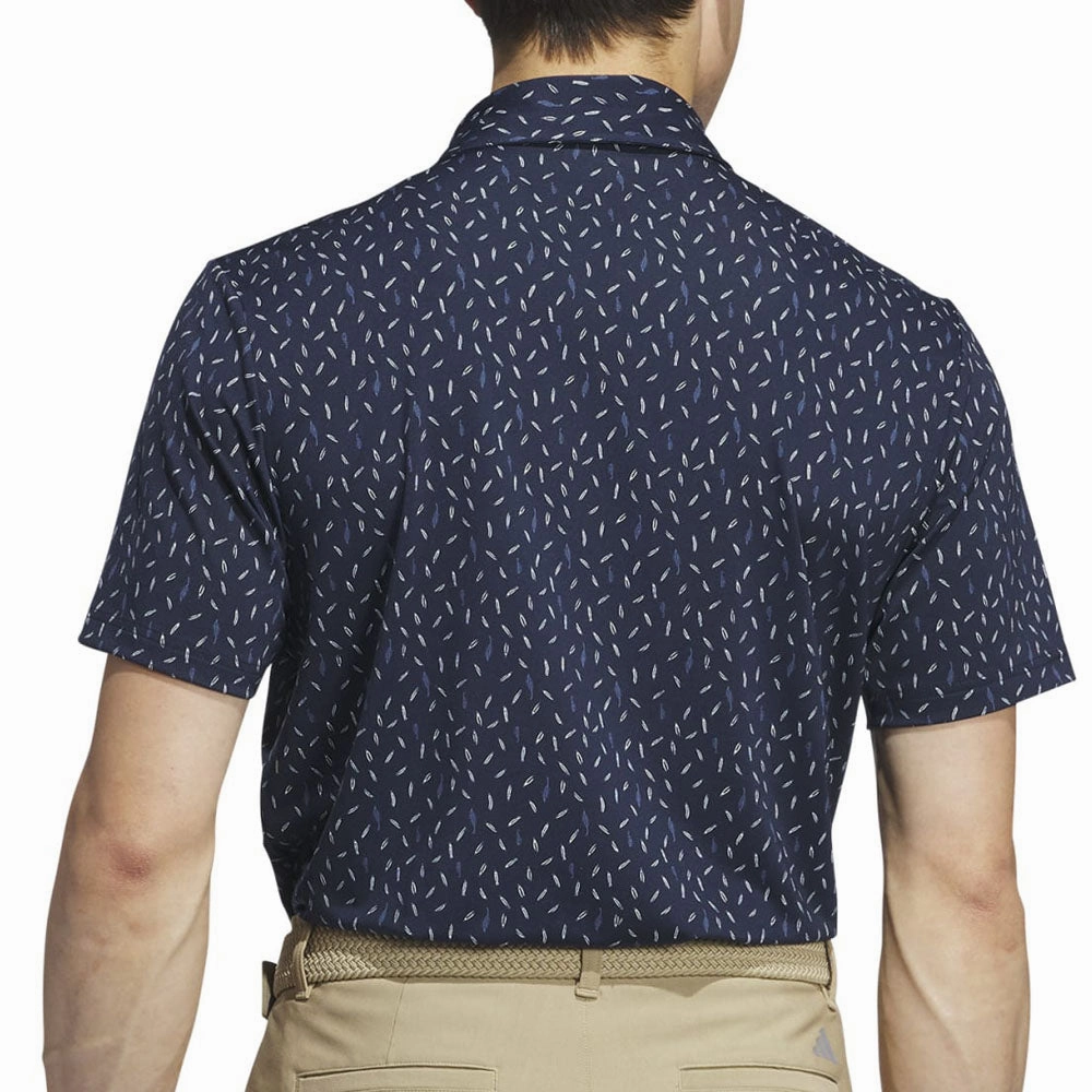 adidas Ultimate365 Allover Print Polo Shirt - Collegiate Navy Abrasion resistant MicroPiqueKnit