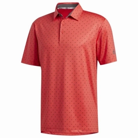 adidas Ultimate365 Badge Of Sport Polo Shirt - Coral/Grey Five Wrinkle Resistant