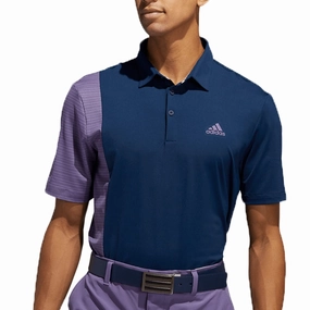 adidas Ultimate365 Blocked Print Polo Shirt - Navy/Purple Casual Style Wear