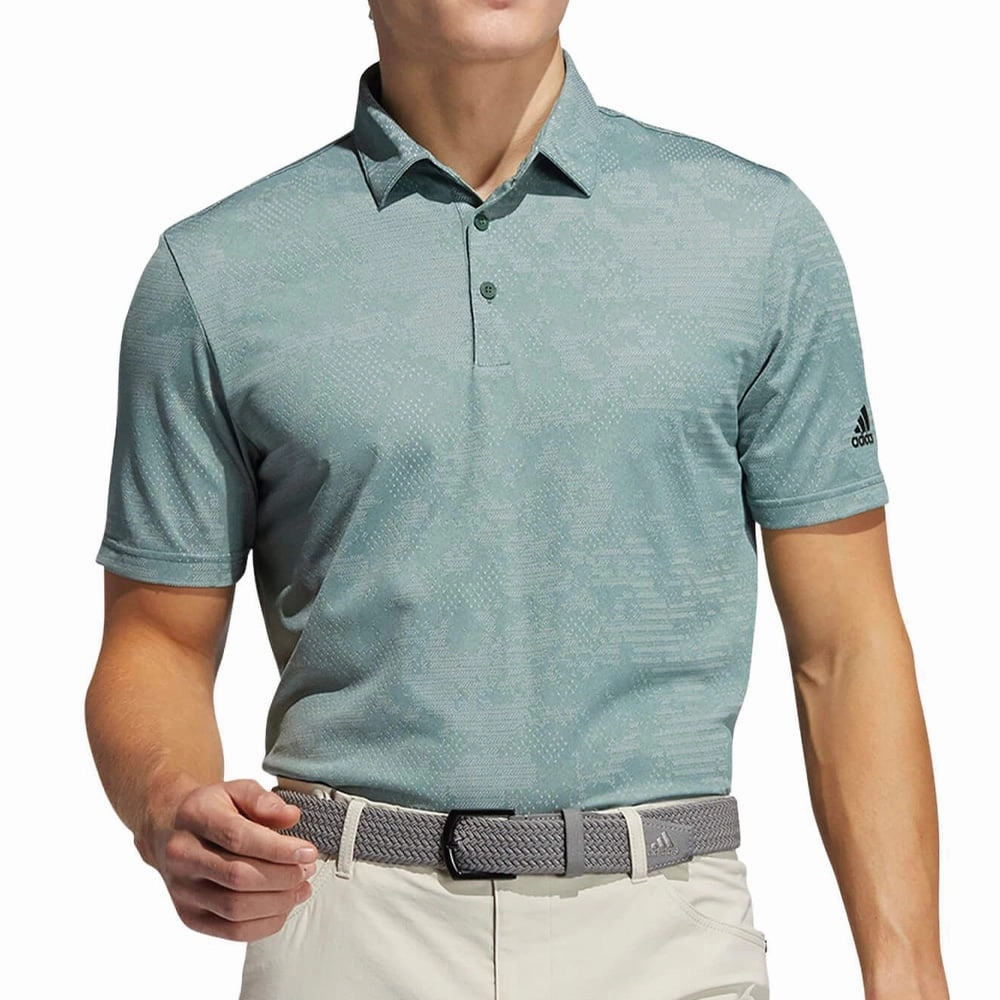 adidas Ultimate365 Camo Polo - Green Oxide/Grey Two cycling outfit