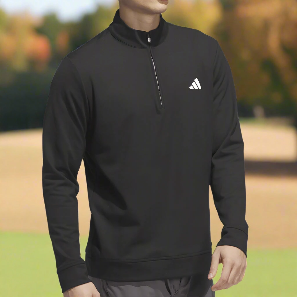 adidas Ultimate365 Classic 1/4 Zip Pullover - Black Essential Bold