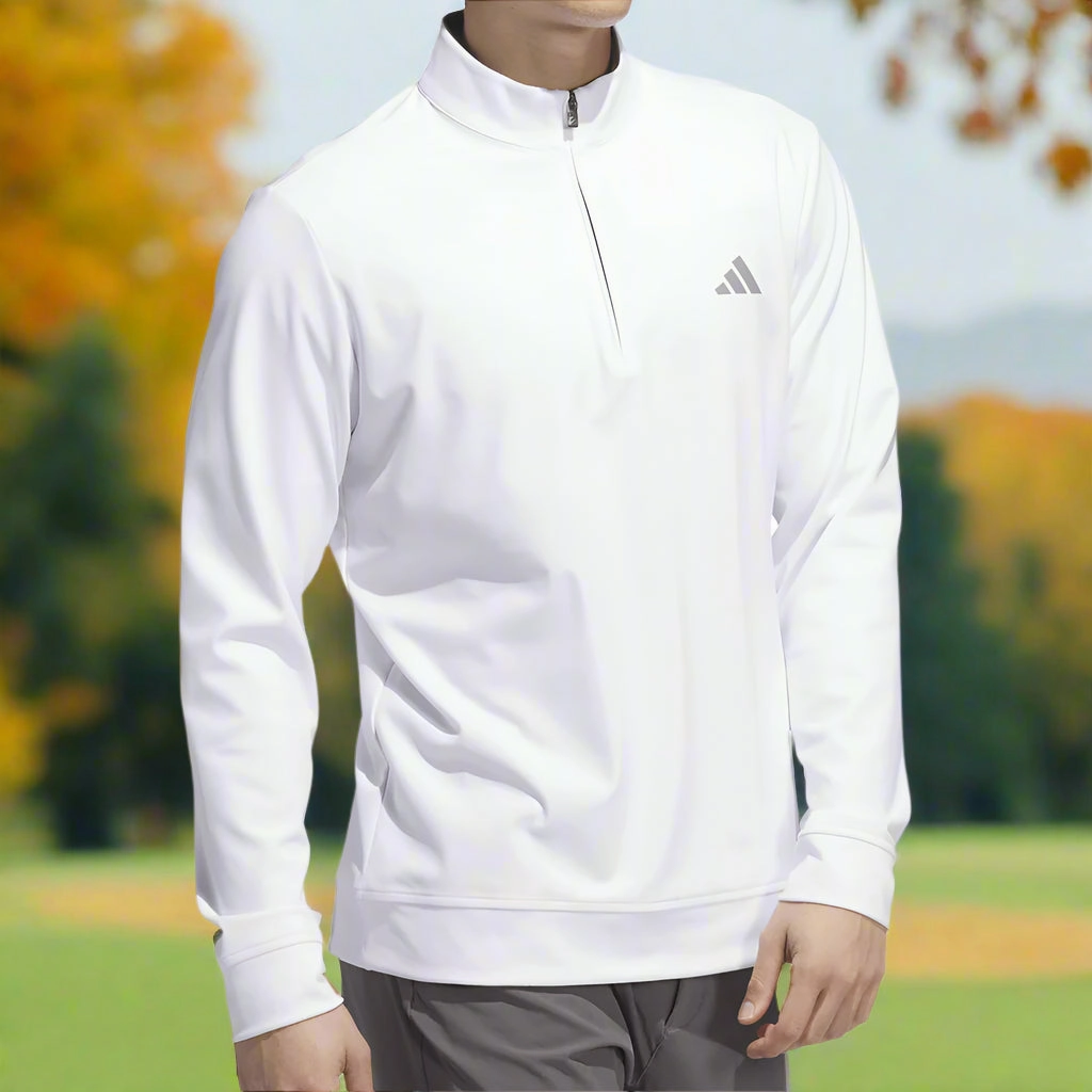Hiking Suitable adidas Ultimate365 Classic 1/4 Zip Pullover - White