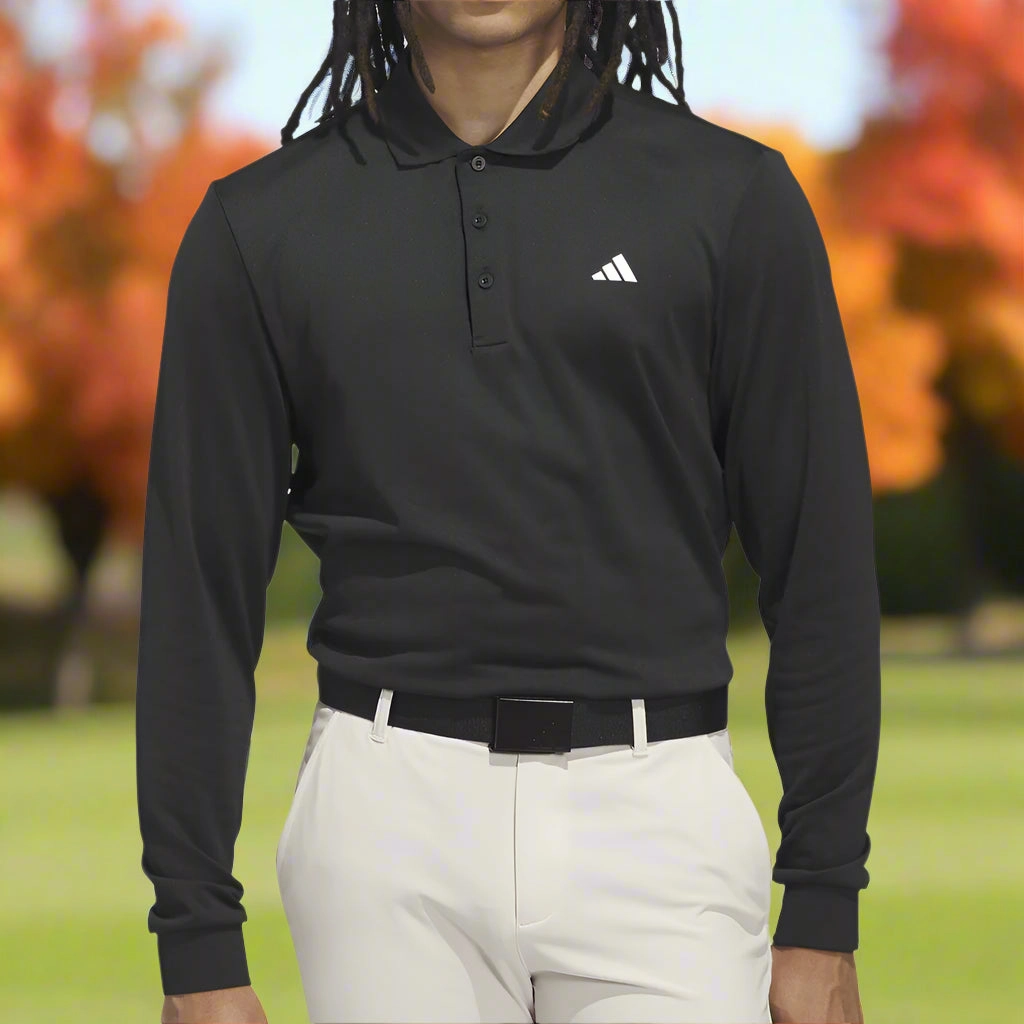 adidas Ultimate365 Cold.rdy Long Sleeve Polo Shirt - Black Retro nostalgia Edgy