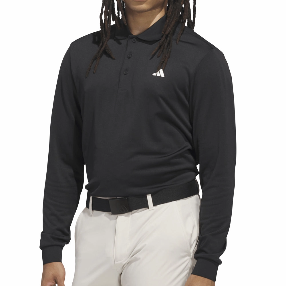 BreathableFabric Stylish Comfort adidas Ultimate365 Cold.rdy Long Sleeve Polo Shirt - Black