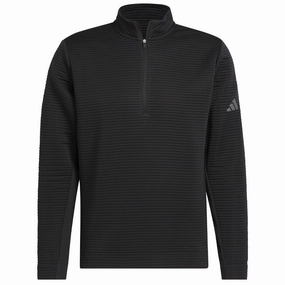 Ombre Cool Comfort adidas Ultimate365 DWR Textured 1/4 Zip Arm Logo Sweatshirt - Black