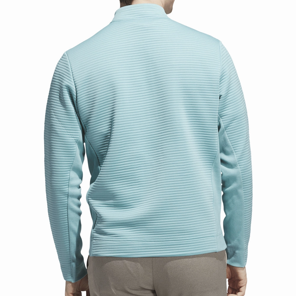 Comfortable Wear adidas Ultimate365 DWR Textured 1/4 Zip Chest Logo Sweatshirt - Mint Ton