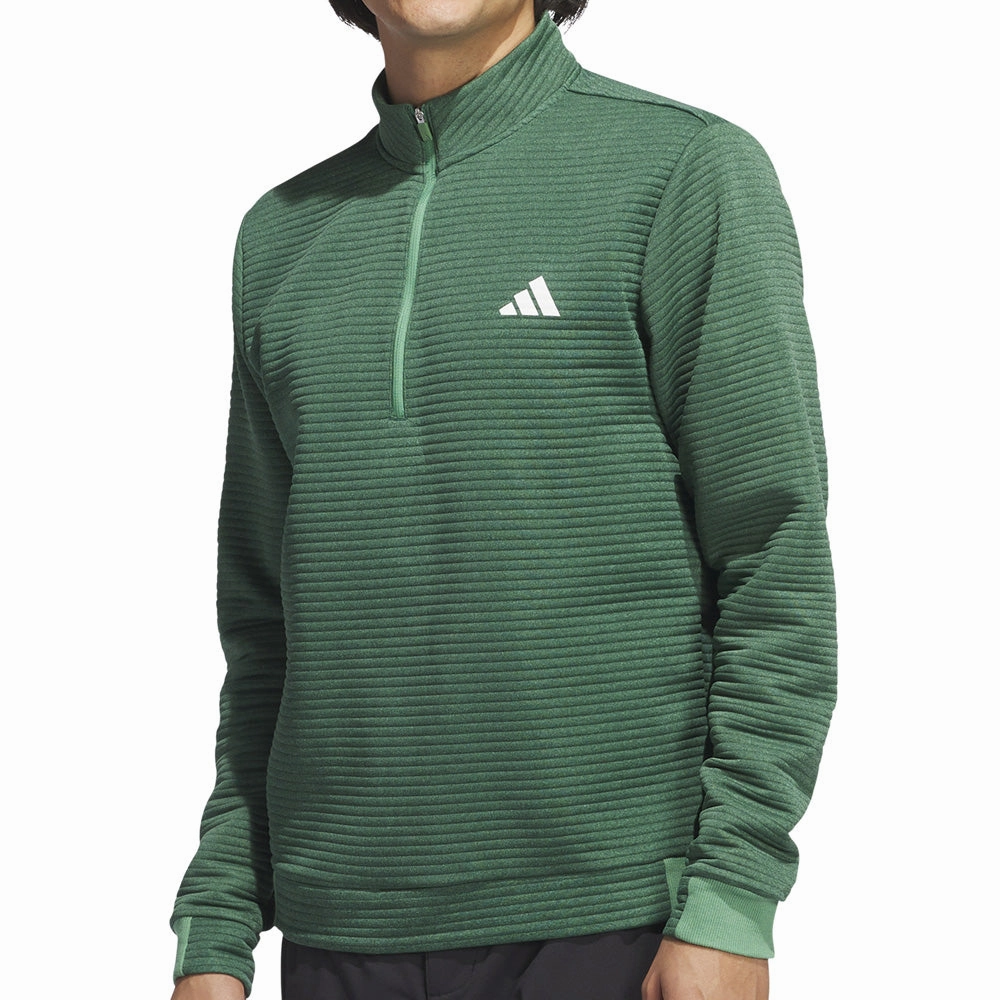 Essential Comfort Budget adidas Ultimate365 DWR Textured 1/4 Zip Pullover - Collegiate Green/Preloved Green