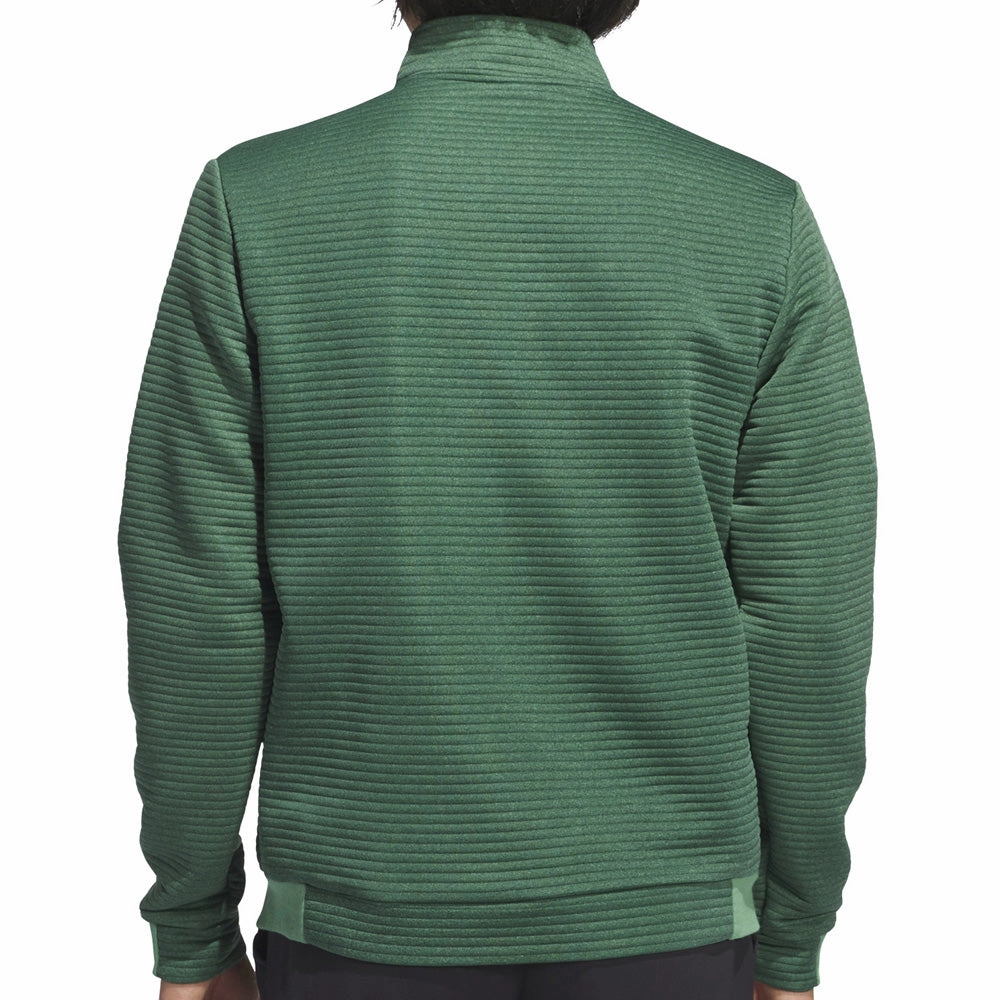 adidas Ultimate365 DWR Textured 1/4 Zip Pullover - Collegiate Green/Preloved Green Street Casual Warm Layers