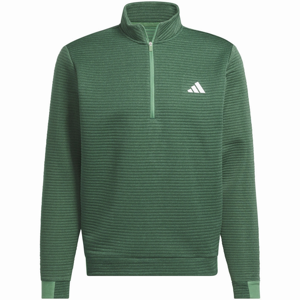 adidas Ultimate365 DWR Textured 1/4 Zip Pullover - Collegiate Green/Preloved Green Cozy Vibe color trend