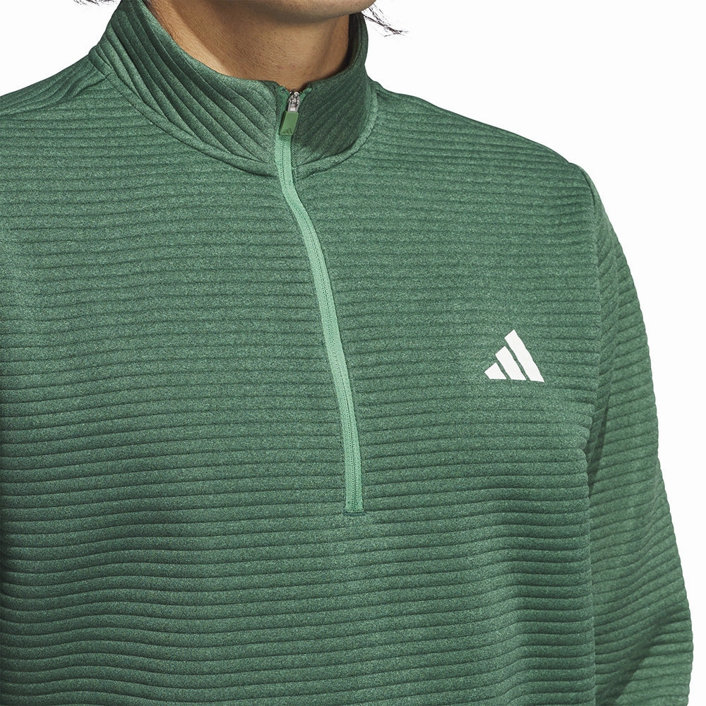 adidas Ultimate365 DWR Textured 1/4 Zip Pullover - Collegiate Green/Preloved Green Flexible