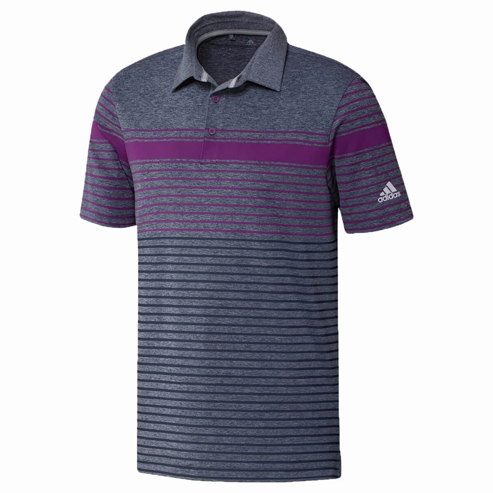 adidas Ultimate365 Engineered Heathered Polo Shirt - Purple/Purple Tint/Navy Mel Seasonal Smart