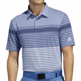 adidas Ultimate365 Engineered Heathered Polo Shirt - Trace Royal/Sky Tint/Light Blue Classic Look